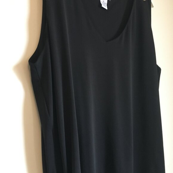 NWT Carmen Marc Valvo Black Grommet Shoulder Tie Hem Tank Top - Picture 6 of 15
